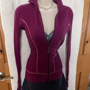 Athleta Purple Ribbed Sweater